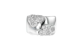 C. 1980 Vintage 1.25 ct. t.w. Diamond Flowers Ring in 18kt White Gold