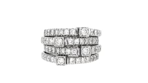 C. 1990 Vintage 2.40 ct. t.w. Diamond Multi-Row Ring in 18kt White Gold