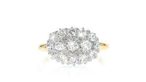 C. 1950 Vintage 1.30 ct. t.w. Diamond Cluster Ring in Platinum and 14kt Yellow Gold
