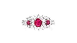 C. 1990 Vintage .56 ct. t.w. Diamond and .44 ct. t.w. Ruby Ring in Platinum