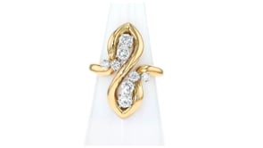 C. 1980 Vintage 1.00 ct. t.w. Diamond Swirl Ring in 18kt Yellow Gold