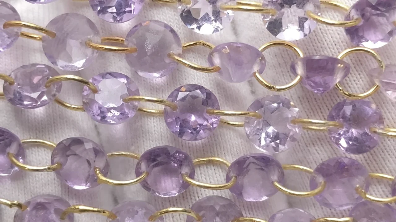 動画】◇特価◇アメジスト ラウンドファセットカット6×6mm 【ダブル