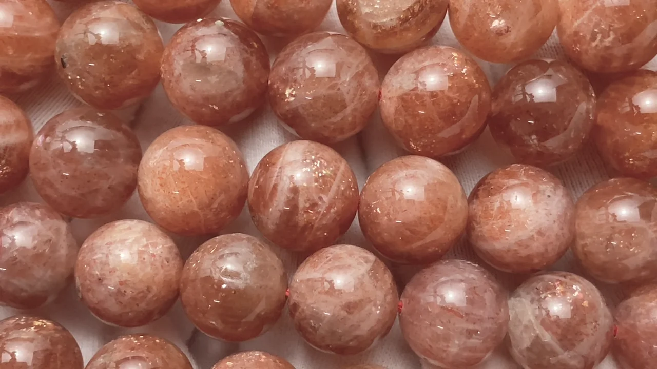 サンストーン（産地・タンザニア） ラウンド12mm｜天然石ビーズの卸