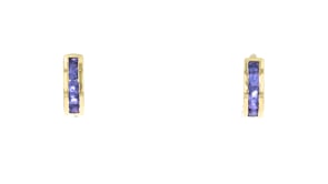 60 ct. t.w. Tanzanite Huggie Hoop Earrings in 18kt Gold Over Sterling