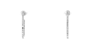 50 ct. t.w. Diamond Paper Clip Link Hoop Earrings in 14kt White Gold