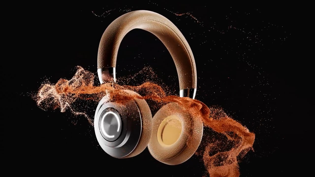 Eye-catching VFX effects in headphones 3D animation