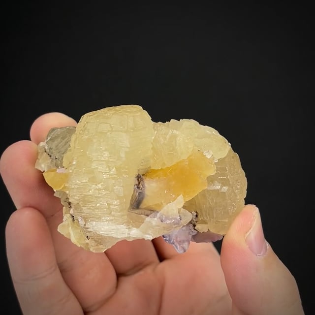 Witherite on Fluorite