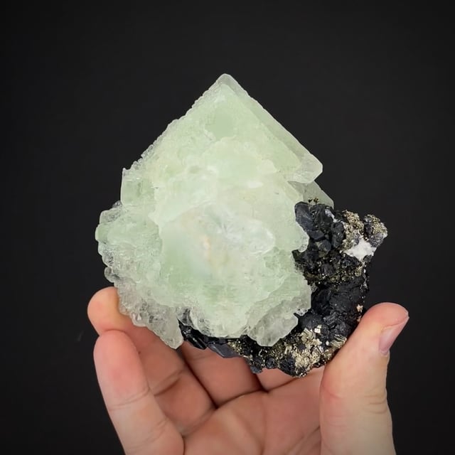 large Fluorite octohedron on Sphalerite