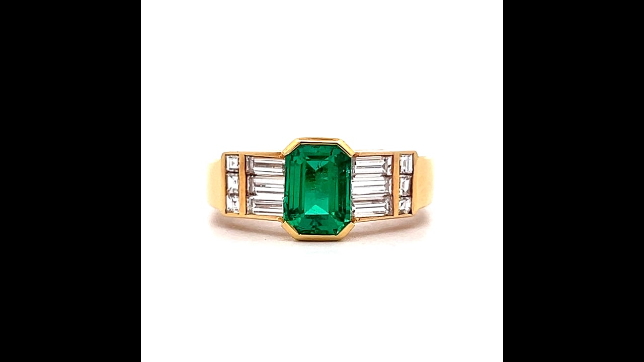 1.25 Emerald Cut Emerald Engagement Ring in 18k – Filigree Jewelers