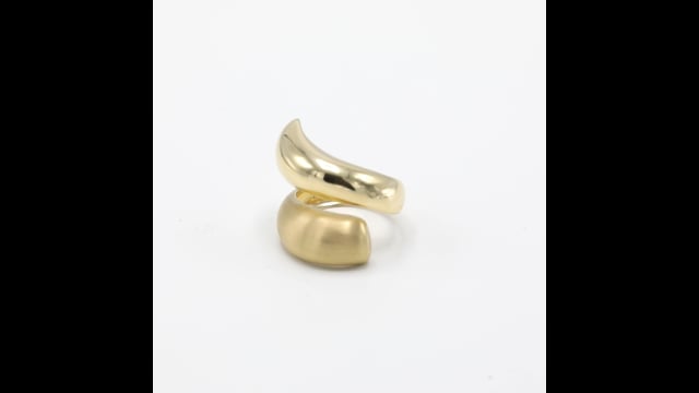 Anel em Ouro Amarelo com trançado Fosco e Polido