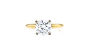 2.00 Carat CZ Solitaire Ring in 14kt Yellow Gold