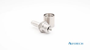 Stainless crimped hose coupling, BSP nipple, 60° cone
