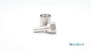Stainless crimped hose coupling, BSP nut, 60° cone