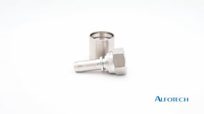 Stainless crimped hose coupling, BSP nut, 60° cone