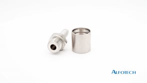 Press coupling f. corrugated PTFE hose w. braid, BSP nipple