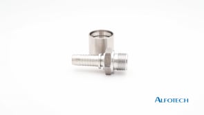 Press coupling f. corrugated PTFE hose w. braid, BSP nipple with 60° cone
