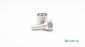 Press coupling f. corrugated PTFE hose w. braid, BSP nut with 60° cone