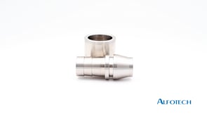 Press coupling f. corrugated PTFE hose w. braid, ISO weld end