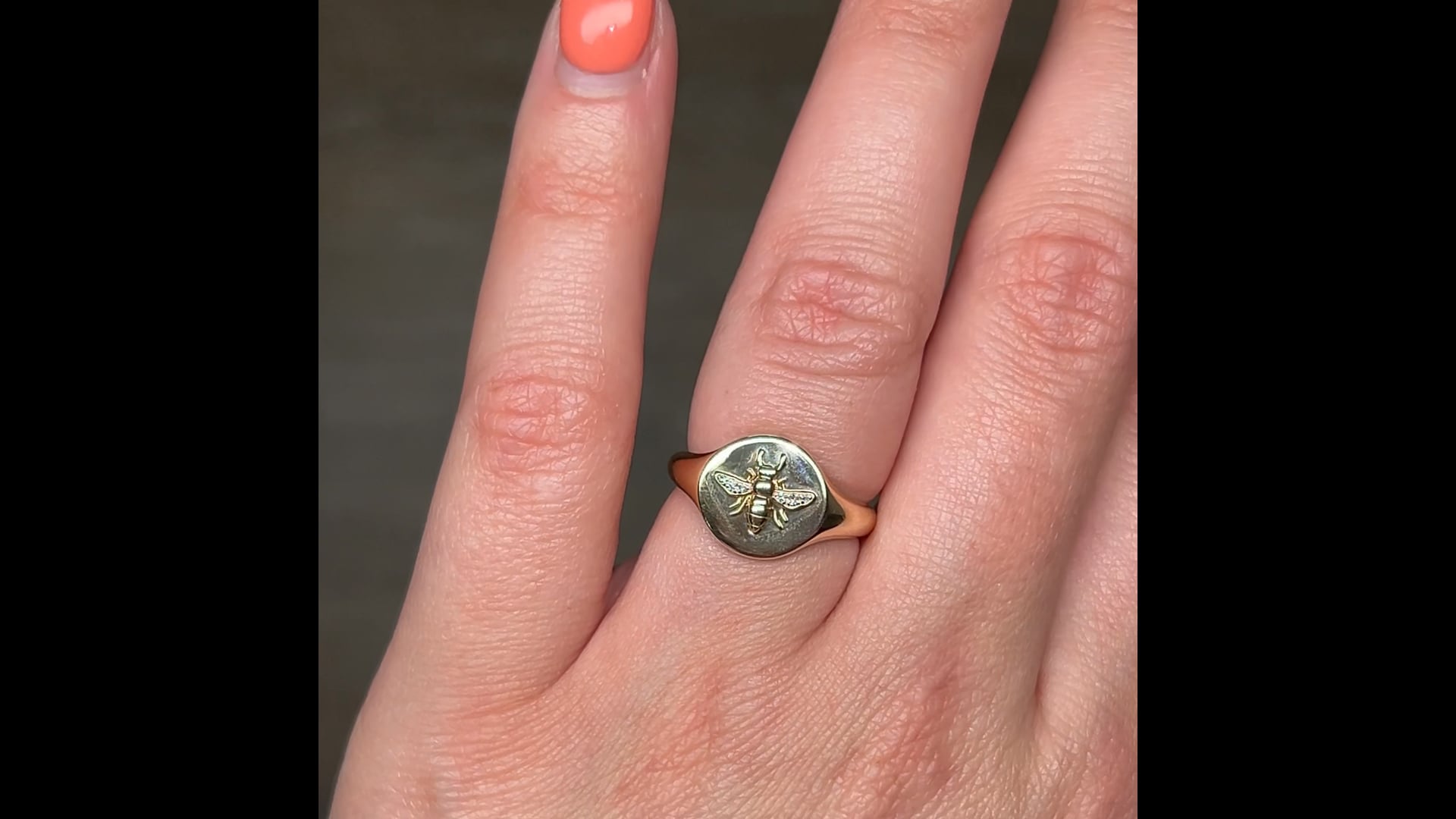 02 Bumblebee Signet Ring in 14k Yellow Gold – Filigree Jewelers