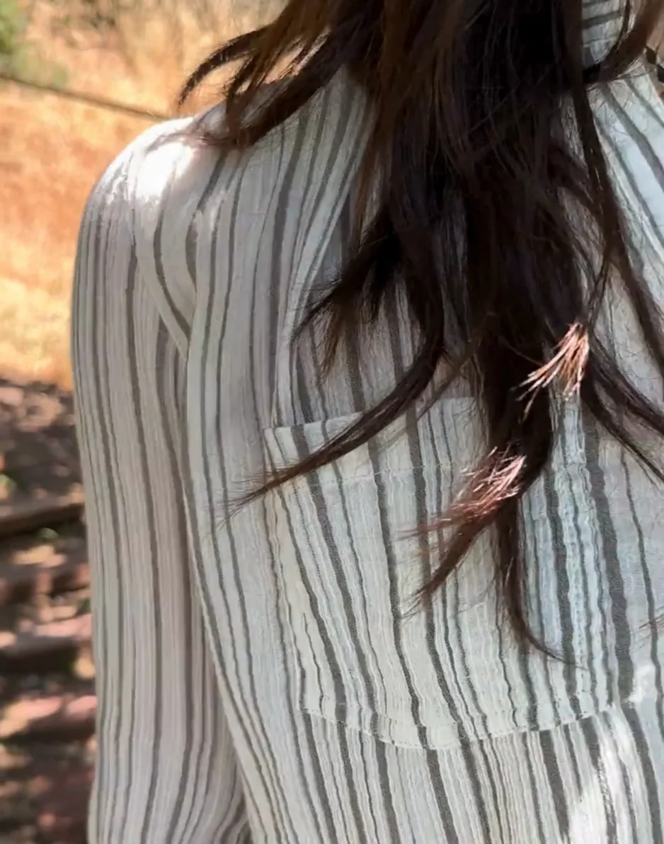 Dylan Gauze Shirt: Birch Multistripe