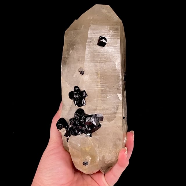 Cassiterite (twins) on doubly-terminated Quartz (large specimen)