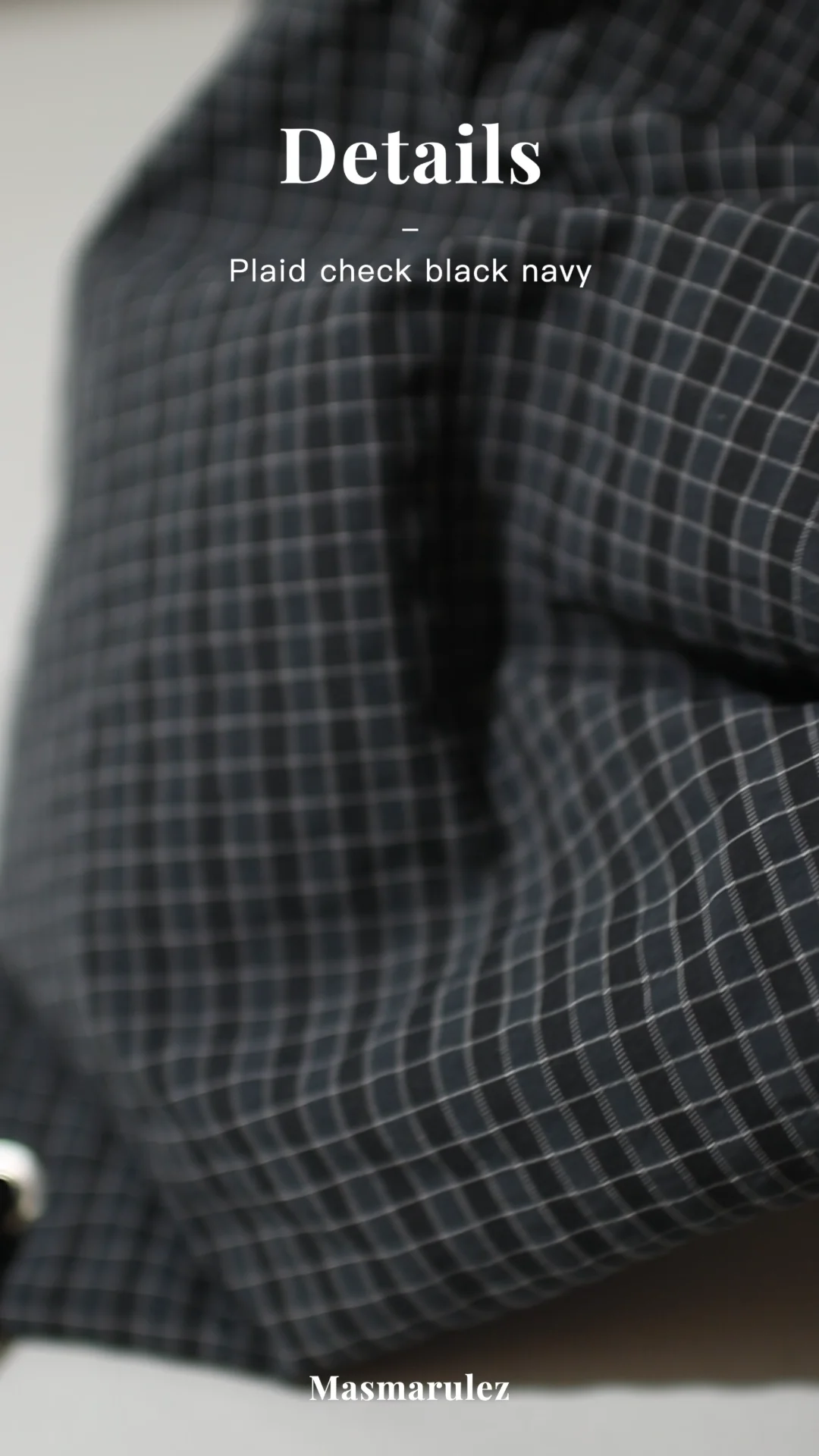 Gym sack string bag _ plaid check navy black : Masmarulez