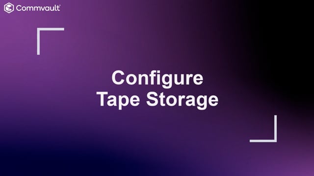 Configure Tape Storage