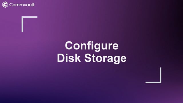 Configure Disk Storage