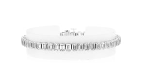 11.00 ct. t.w. Emerald-Cut Lab-Grown Diamond Tennis Bracelet in 14kt White Gold