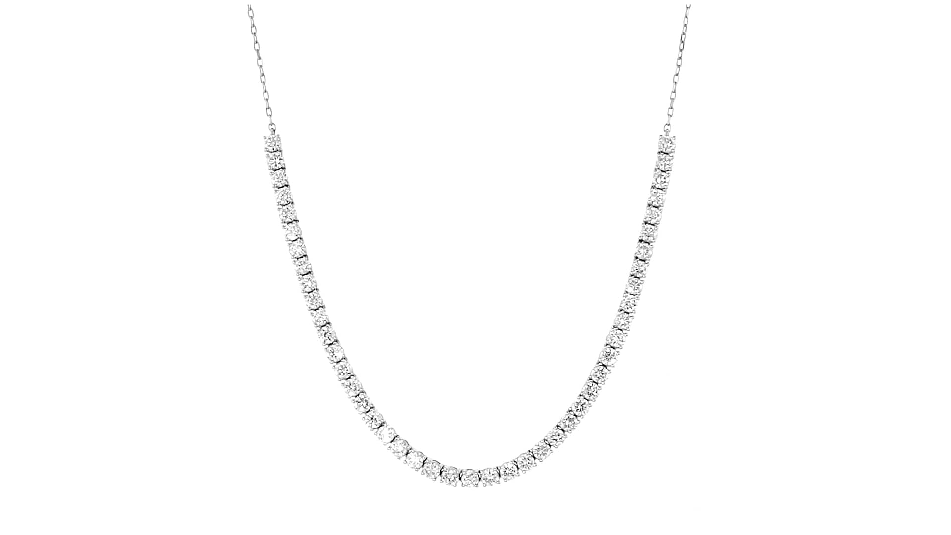 300 Ct Tw Lab Grown Diamond Half Tennis Necklace In 14kt White Gold On Vimeo 0364