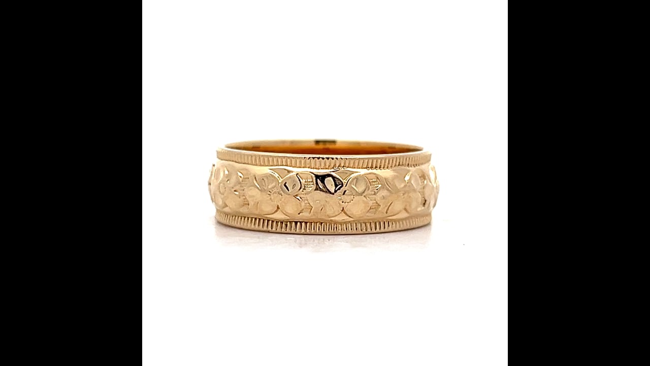 Vintage 1950's Orange Blossom Band in 14k Yellow Gold – Filigree
