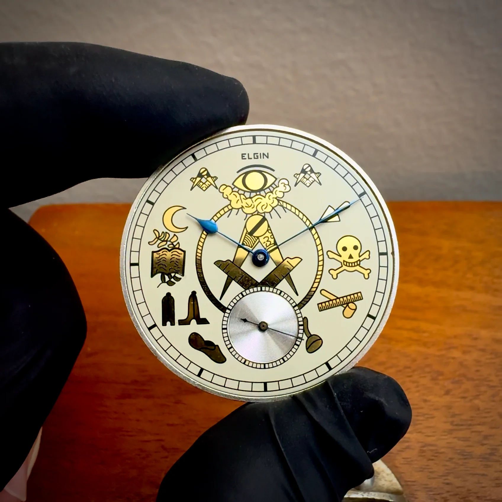 Elgin GM Wheeler from 1910 featuring a Masonic Dial — Frett & Co