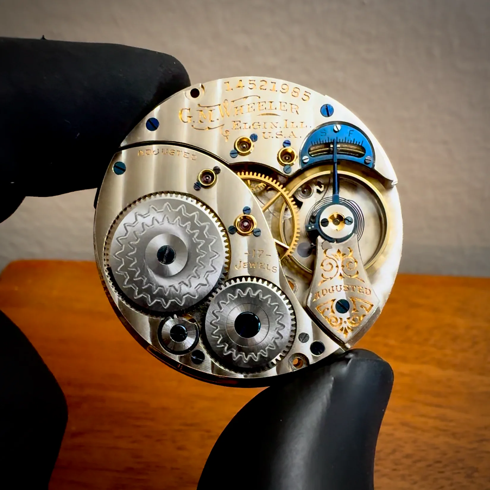 Elgin GM Wheeler from 1910 featuring a Masonic Dial — Frett & Co