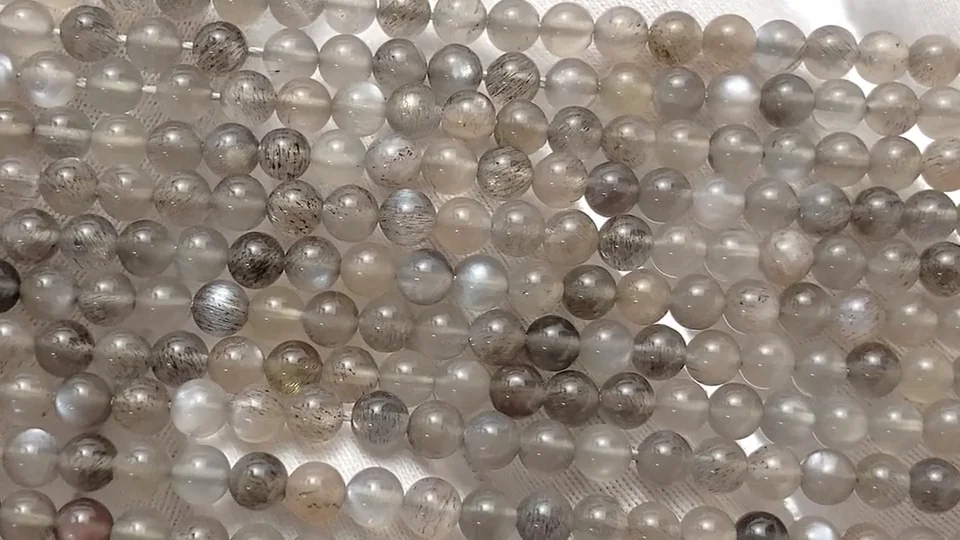 グレームーンストーン ラウンド4mm 1連｜天然石ビーズの卸問屋・通販