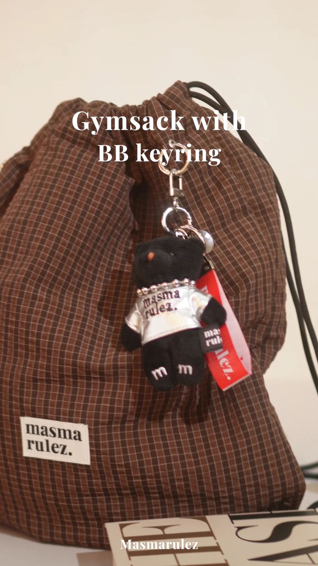 ◆masmarulez◆ Gym sack string bag plaid check orange 50111 MUSINSA | MASMARULEZ [INT] Gym sack string bag _ plaid check