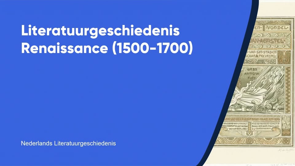 Literatuurgeschiedenis Renaissance (1500-1700)