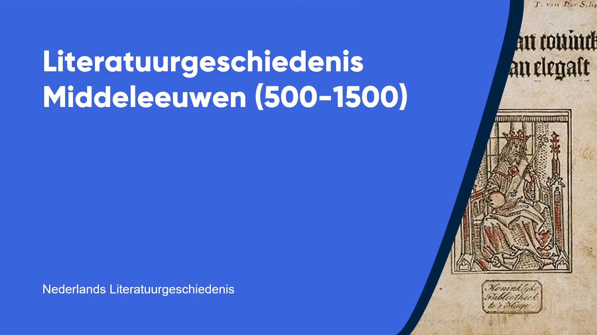 Literatuurgeschiedenis Middeleeuwen (500-1500)