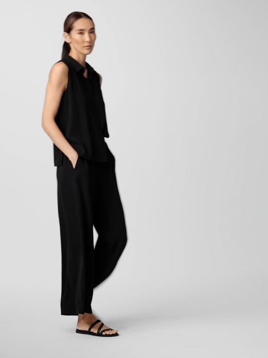 Silk Georgette Crepe Wide-Leg Pant | EILEEN FISHER Silk Georgette Crepe Wide-Leg Pant | EILEEN FISHER
