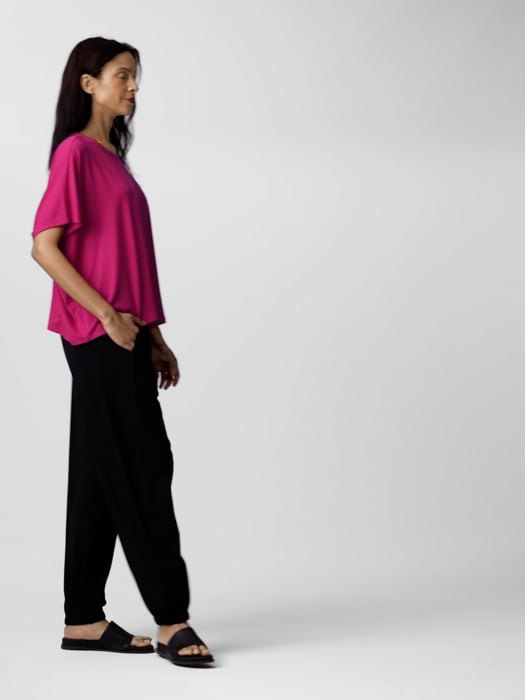 Fine Jersey Crew Neck Box-Top | EILEEN FISHER