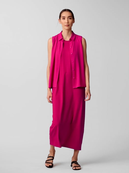 Stretch Jersey Knit Round Neck Dress | EILEEN FISHER Stretch Jersey Knit Round Neck Dress | EILEEN FISHER