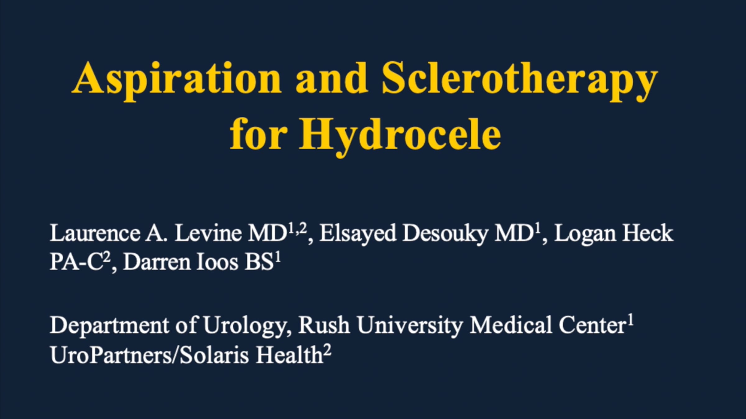 Aspiration and Sclerotherapy for Hydrocele - Video | Videos & Movies on ...