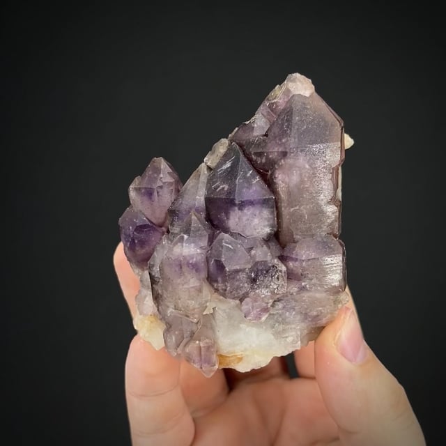 Amethyst on Smoky Quartz/Quartz