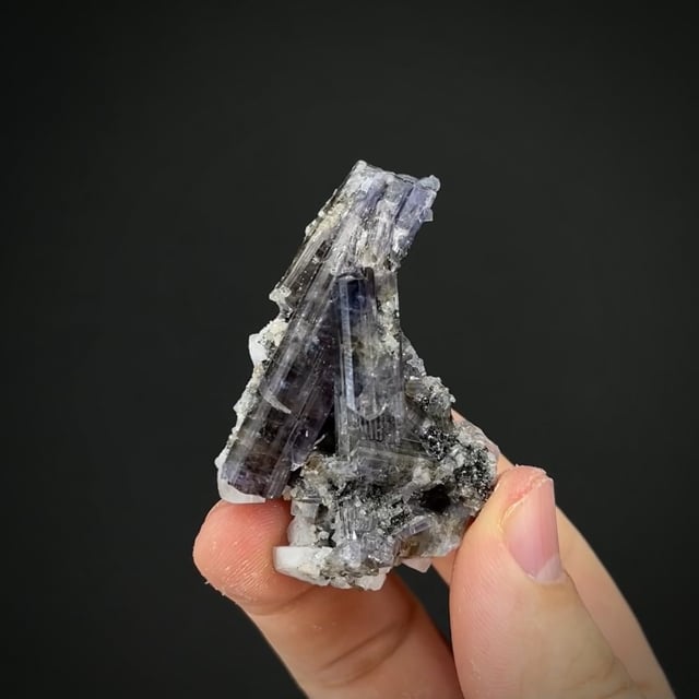 Tanzanite with Calcite & Graphite