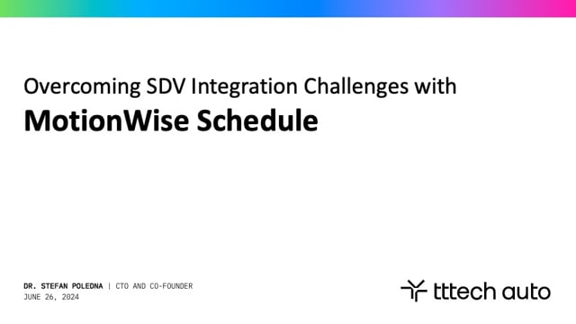 Overcoming software-defined vehicle integration challenges with MotionWise Schedule