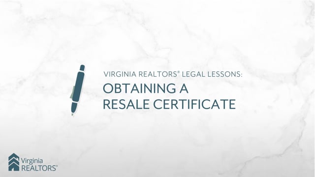 Resale Certificate in a Common Interest Community
