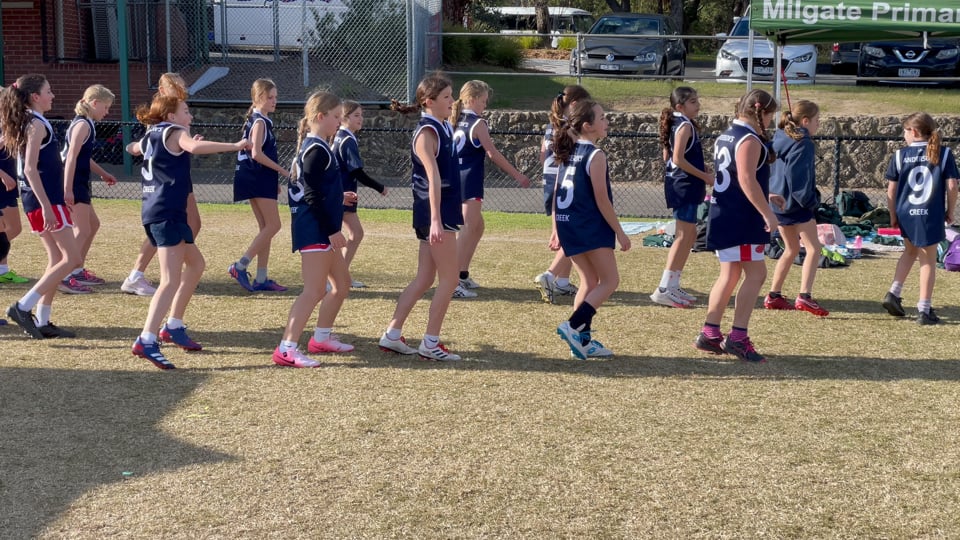 Girls' football day Nutbush dance