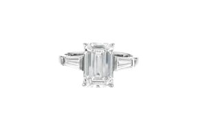 4.80 ct. t.w. Emerald-Cut and Baguette Lab-Grown Diamond Ring in 14kt White Gold
