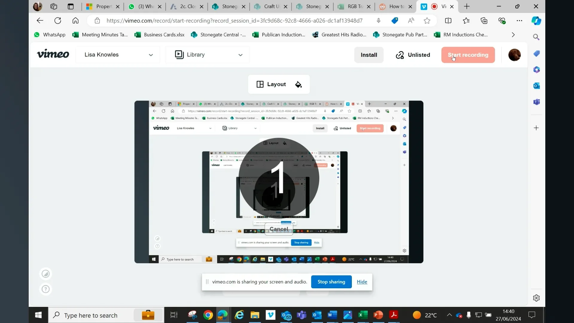 Upload video to share point on Vimeo
