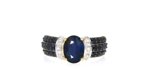 2.60 ct. t.w. Sapphire Ring with Diamond Accents in 14kt Yellow Gold