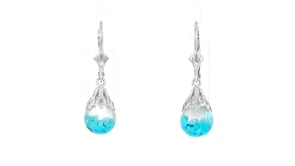 Floating Turquoise Drop Earrings in Sterling Silver